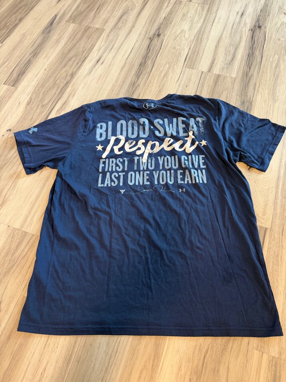 Under Armour Project Rock Respect Shirt Men's XL Blue Dwayne The Rock Johnson